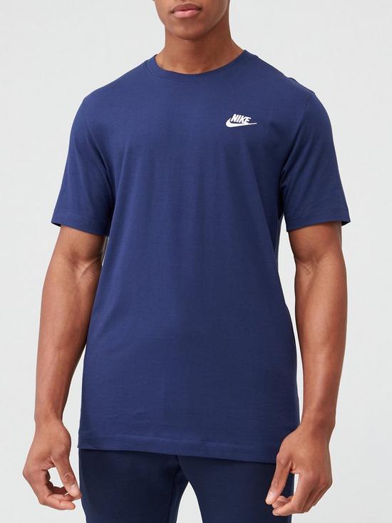 front image of nike-nsw-club-t-shirt-navy