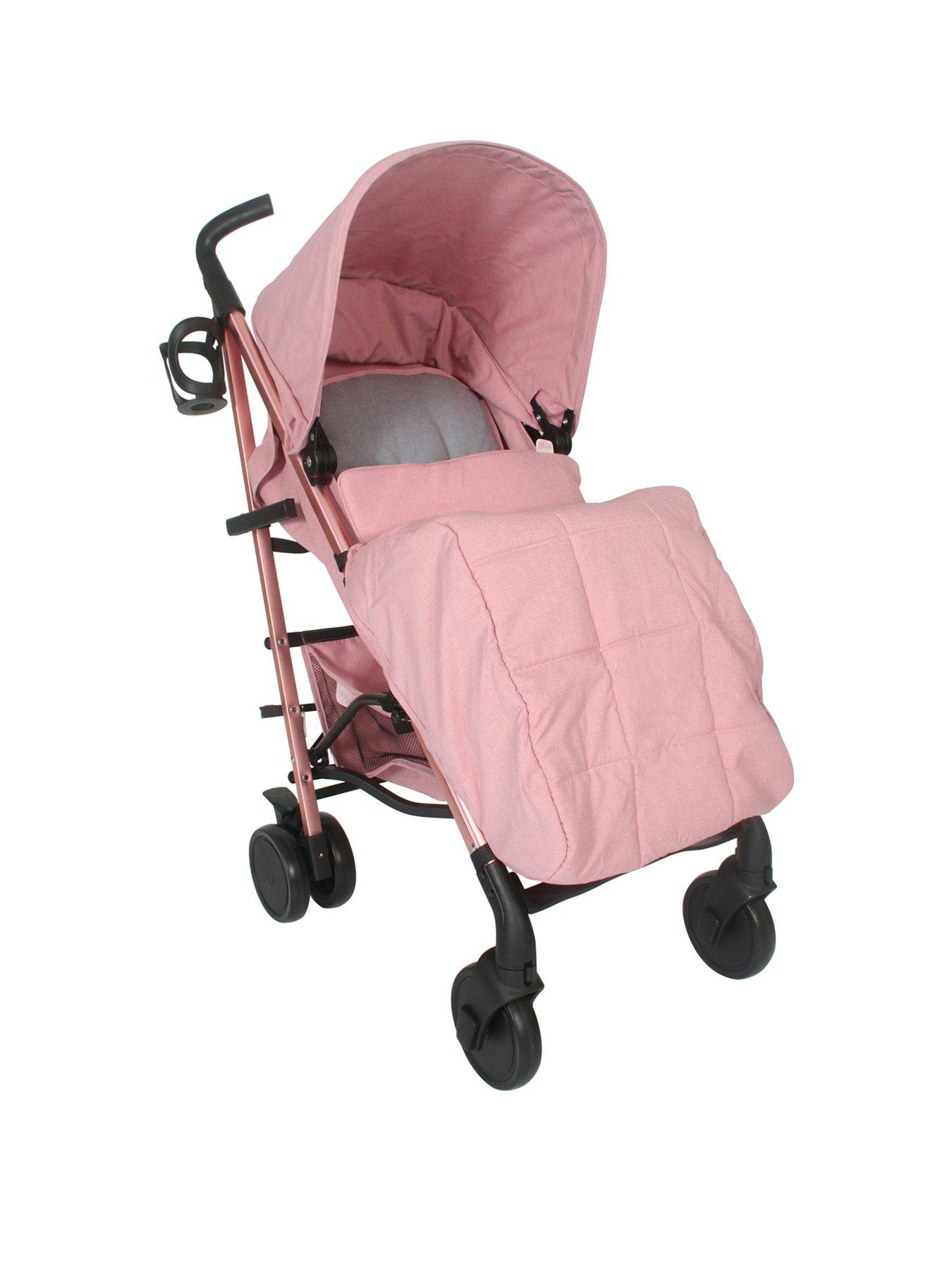 pink and gray stroller