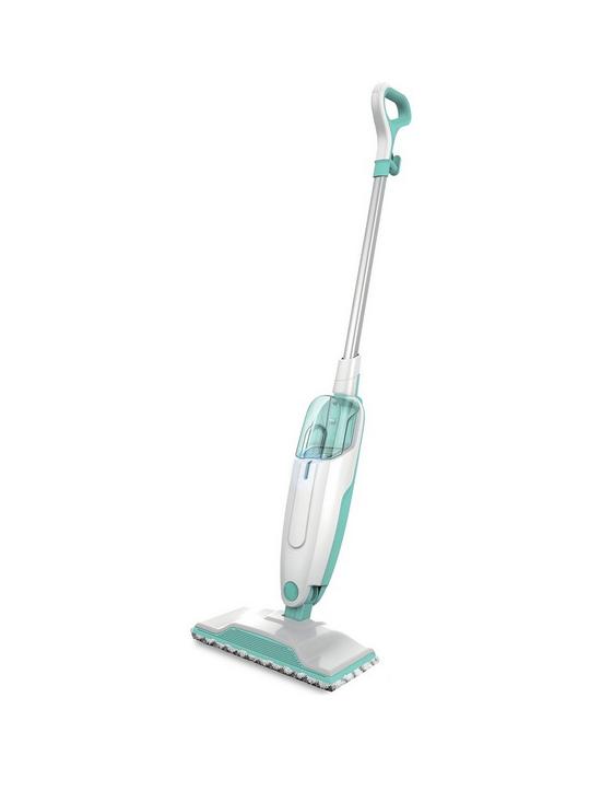 front image of shark-pro-steam-mop-s1000uk-reusable-machine-washable-cleaning-pads-55-metre-cord-white