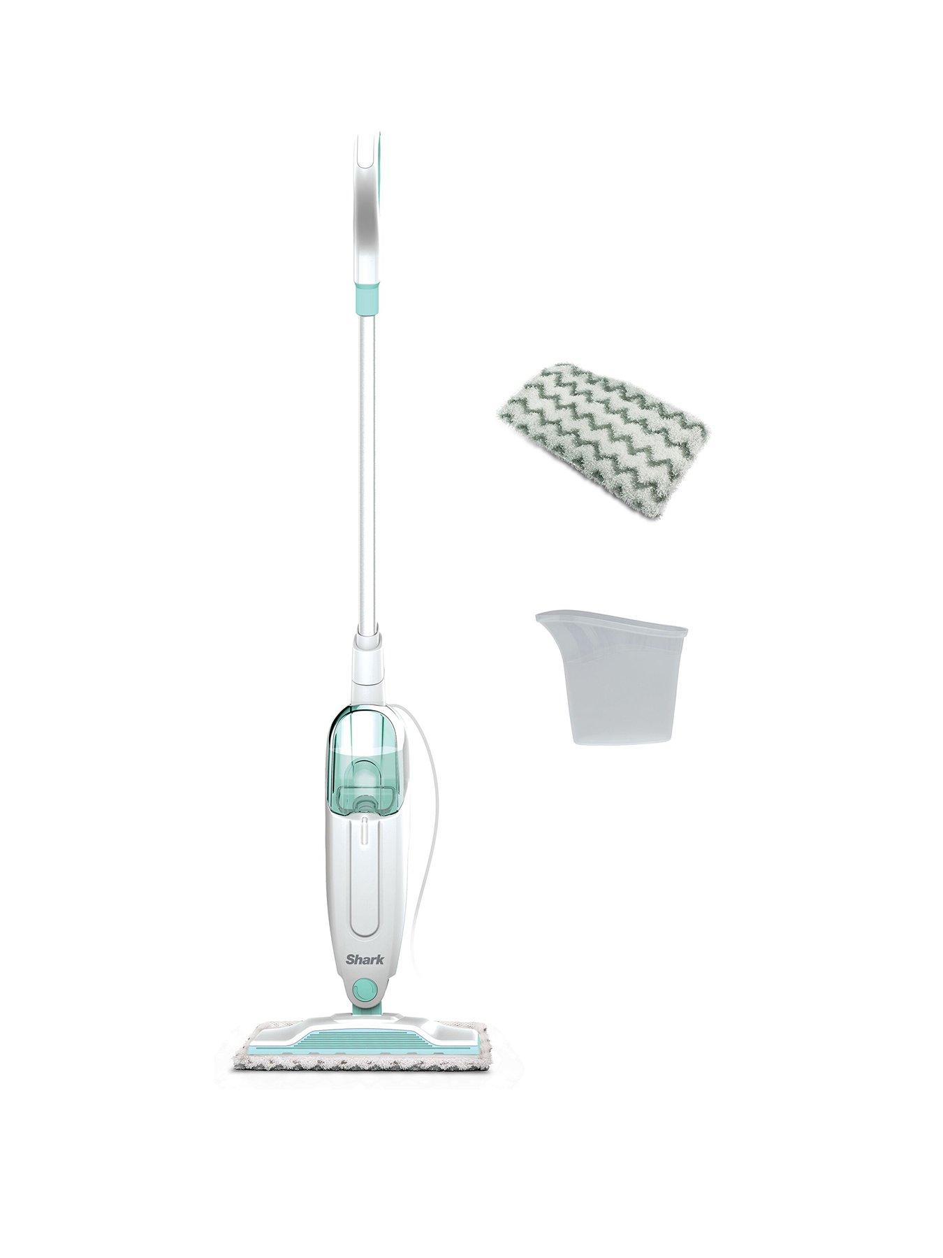 undefined Pro Steam Mop - Reusable, Machine Washable Cleaning Pads - 5.5 Metre Cord - White - S1000UK