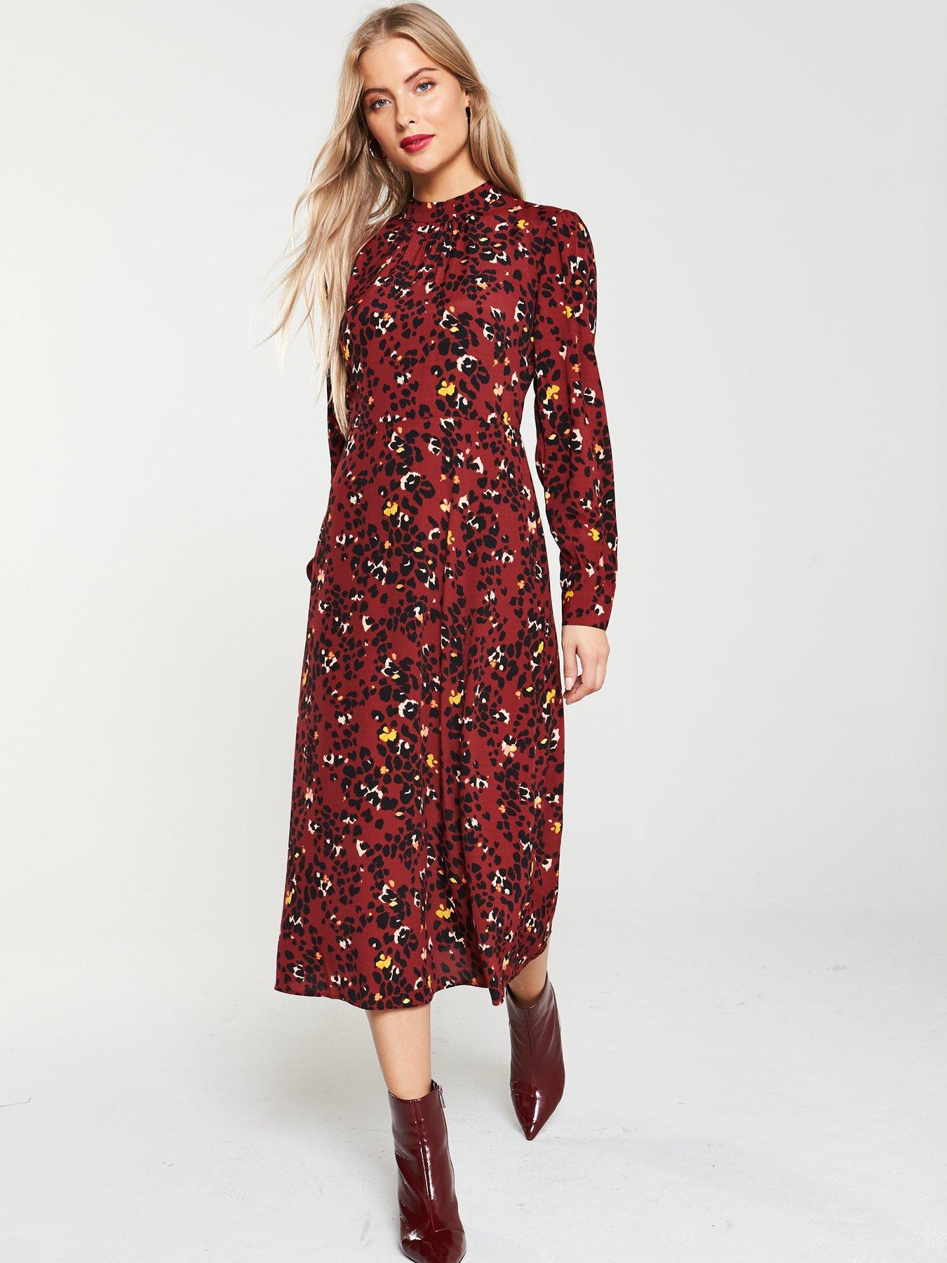 warehouse leopard shirt dress