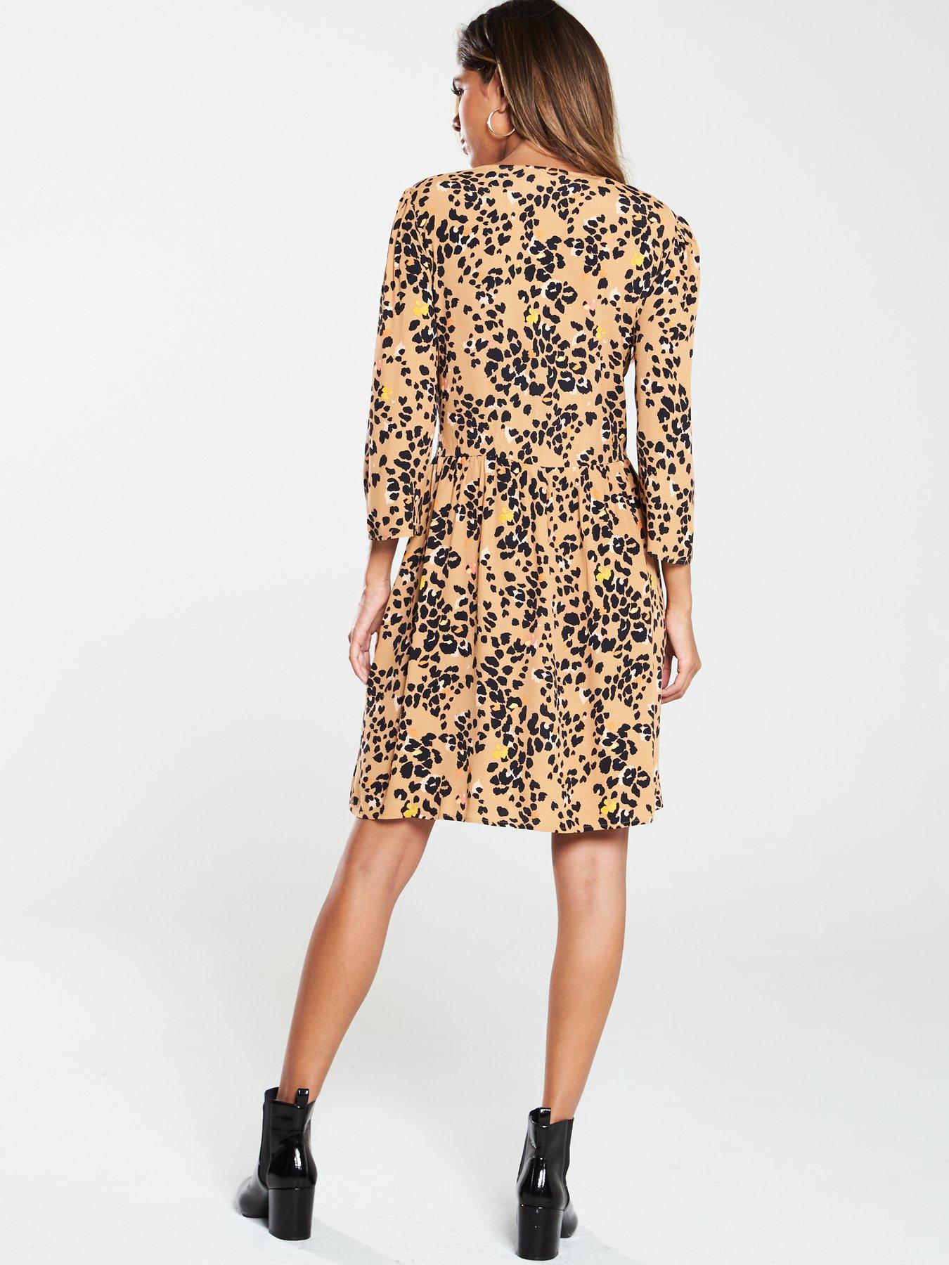 leopard print shirt dress warehouse