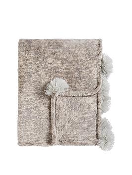 Product photograph of Cascade Home Marble Pom Pom Throw from very.co.uk
