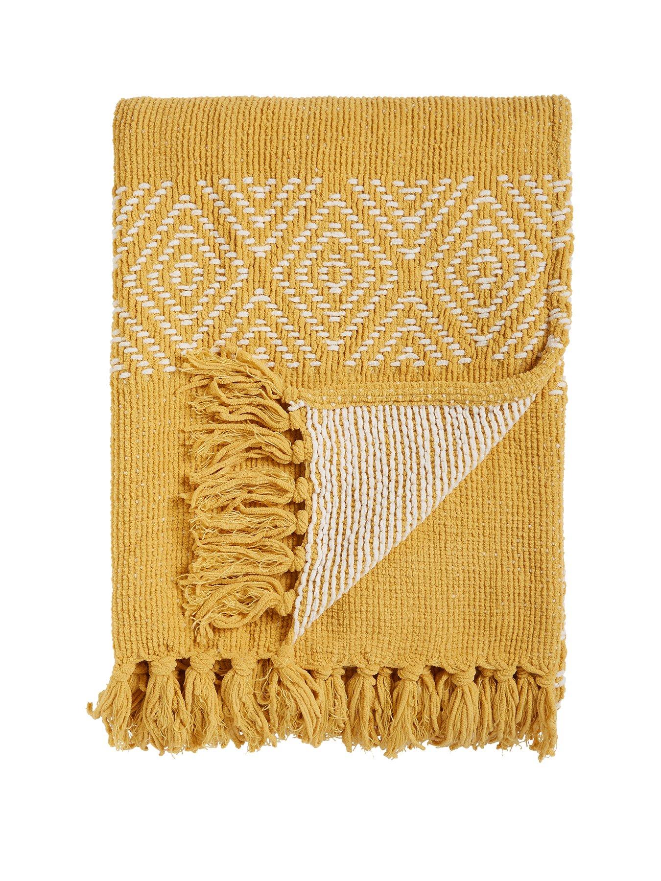 Product photograph of Cascade Home Diamond Chenille Throw from very.co.uk