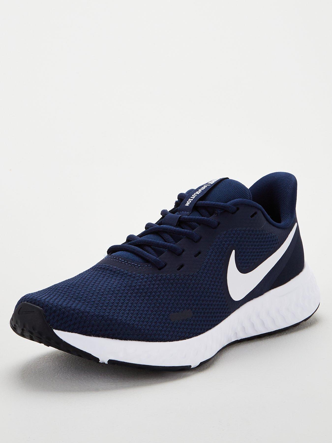 all navy nike trainers