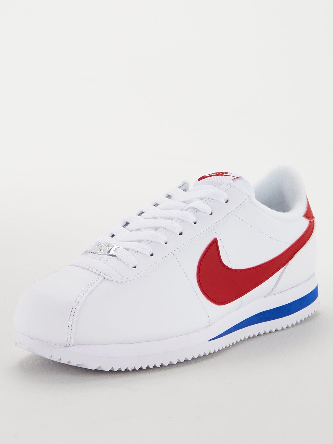 white red and blue nike cortez