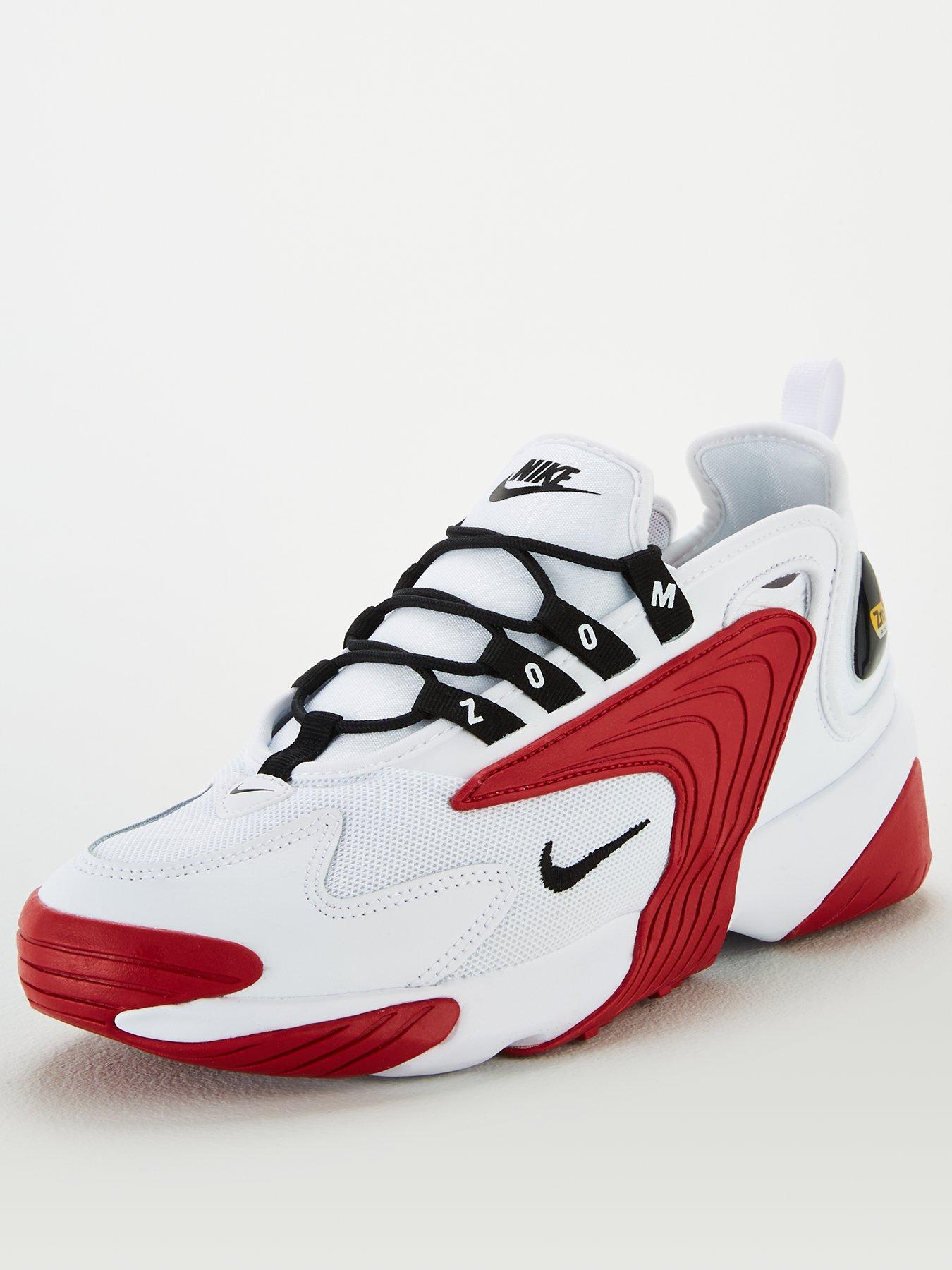 red and white nike zoom 2k