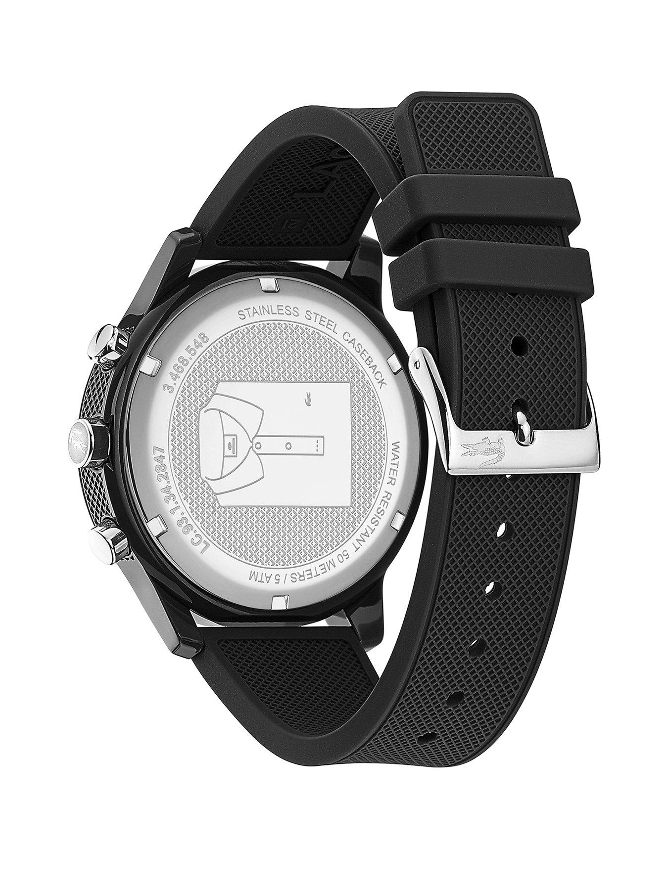 lacoste 12.12 watch black