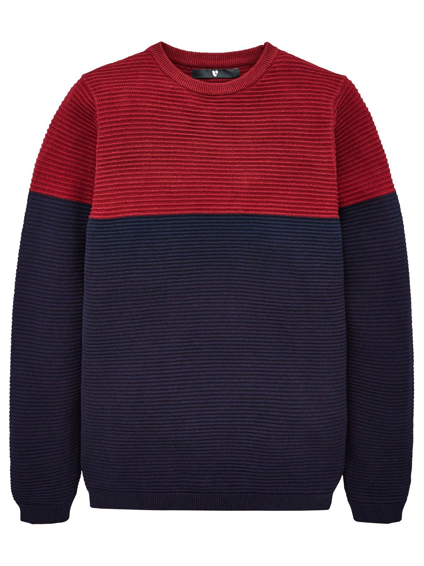 V By Very Boys Colour Block Textured Jumper review