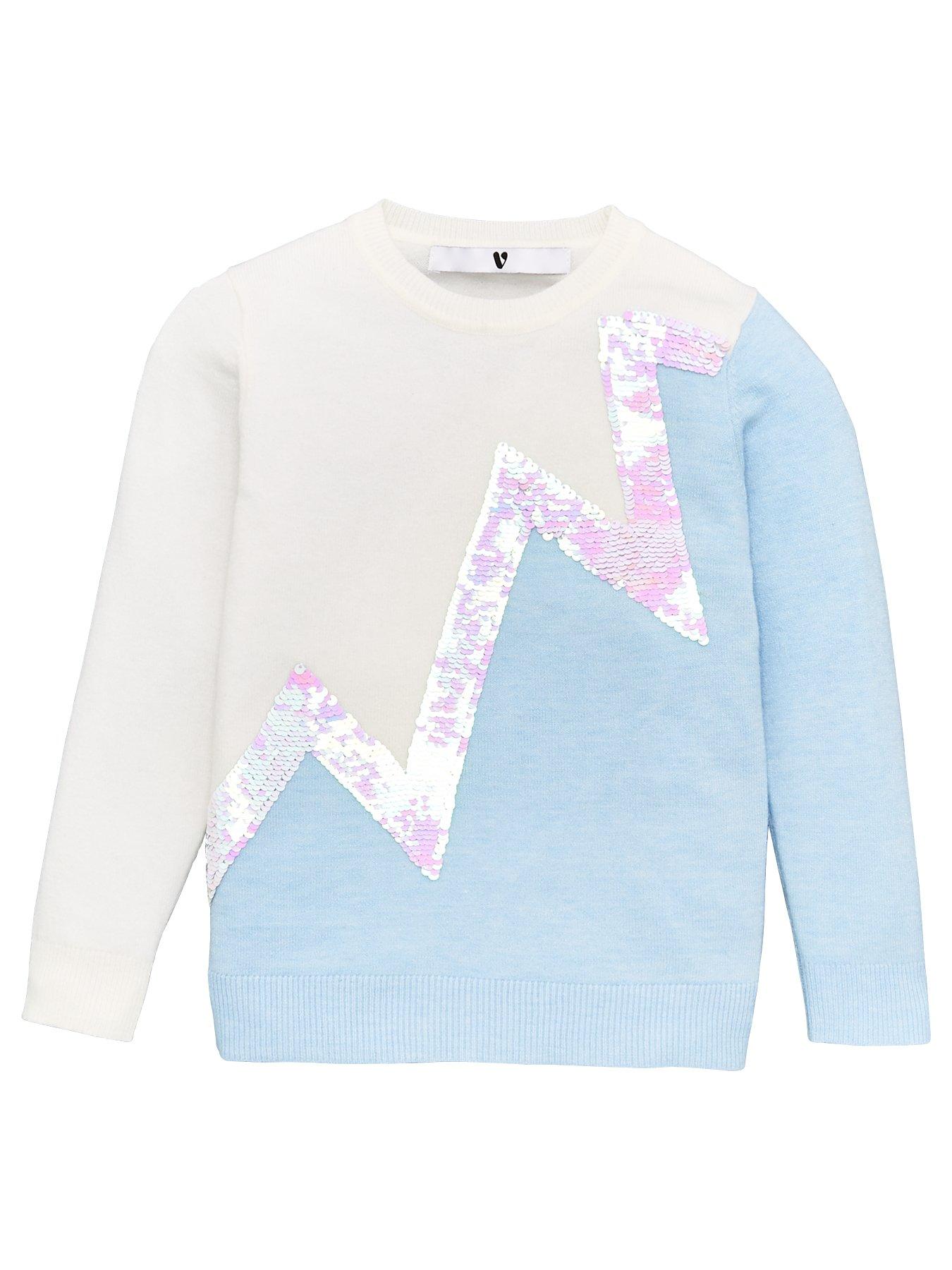 V By Very Girls Zig Zag Flippy Sequin Detail Jumper review