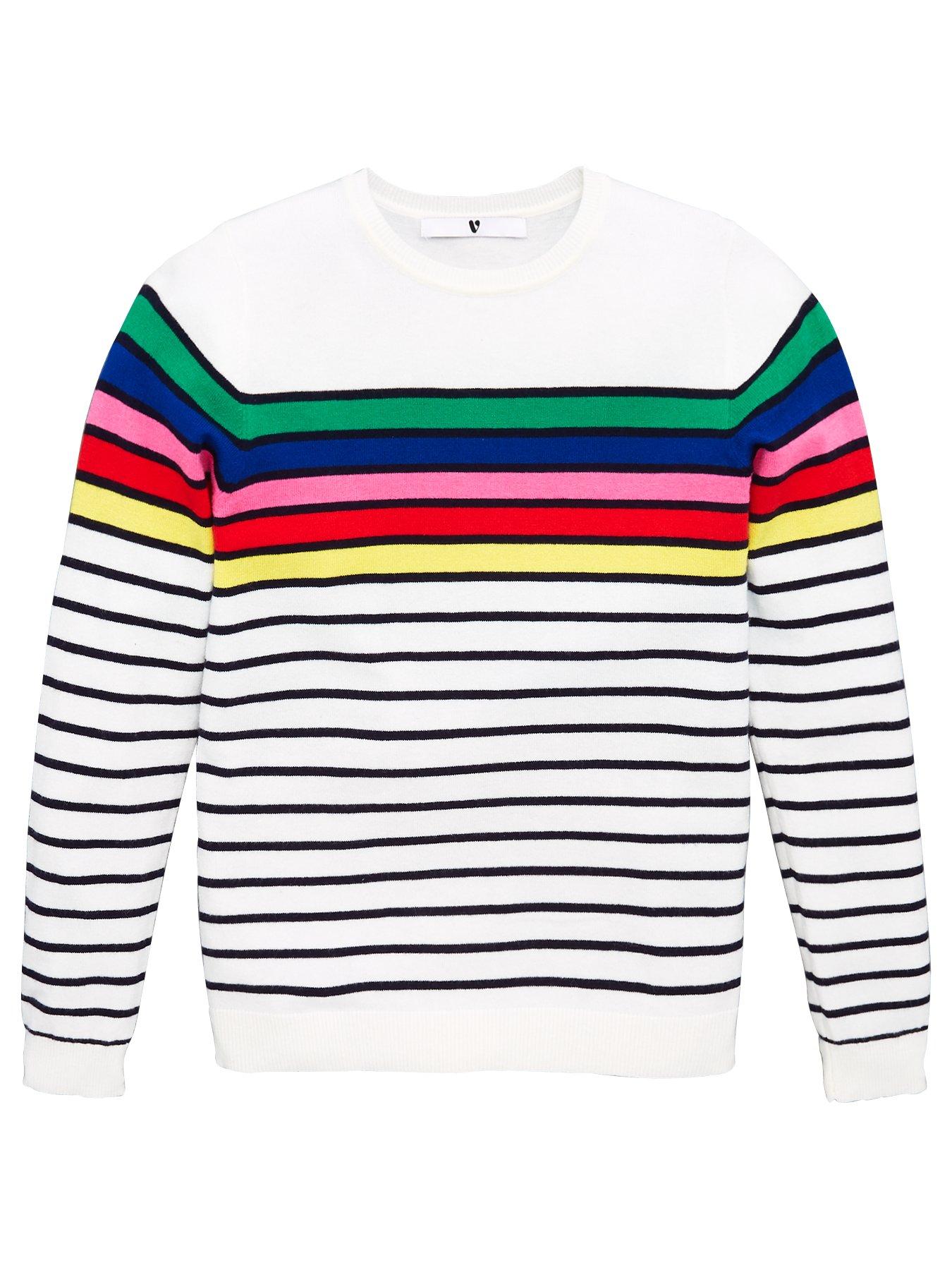 V By Very Girls Striped Rainbow Jumper review