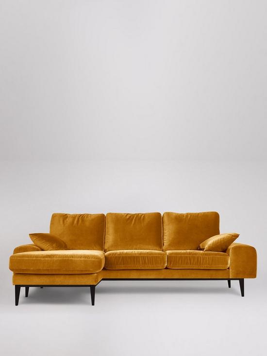 front image of swoon-tulum-fabric-left-hand-corner-sofa