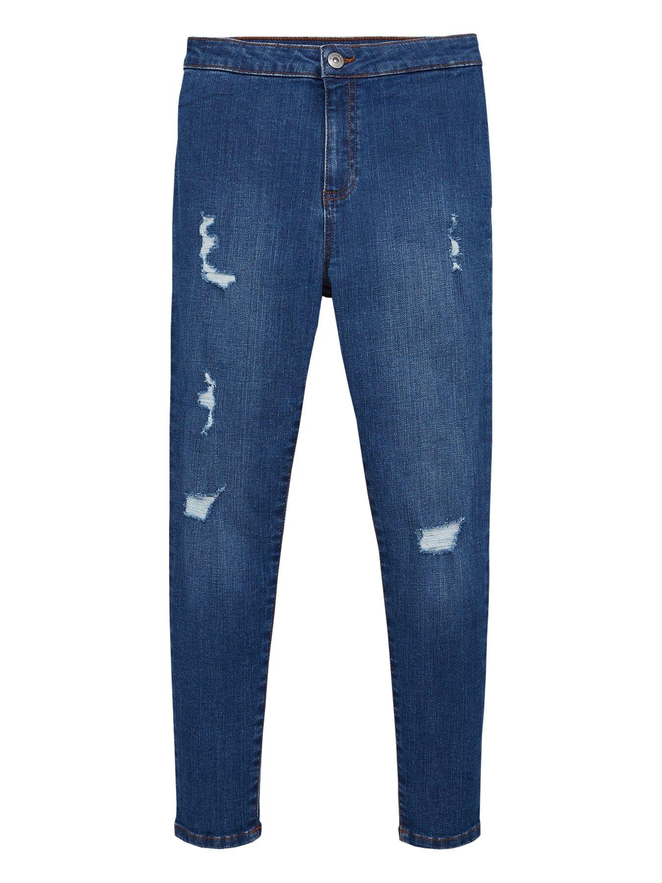 girls black skinny ripped jeans