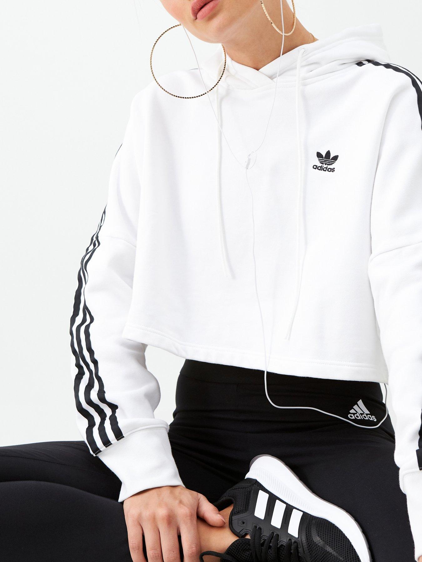 adidas white cropped hoodie