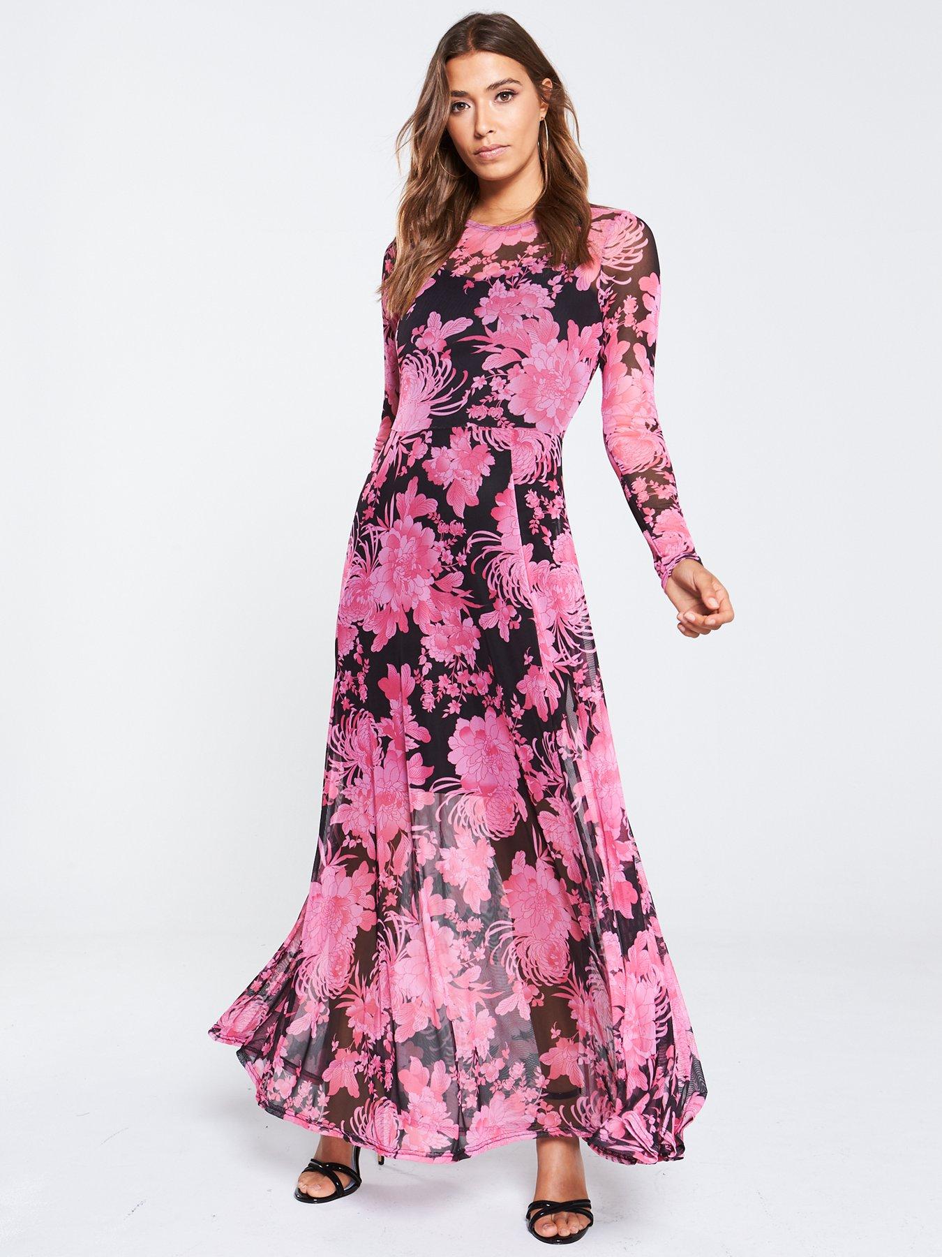 mesh maxi dress uk