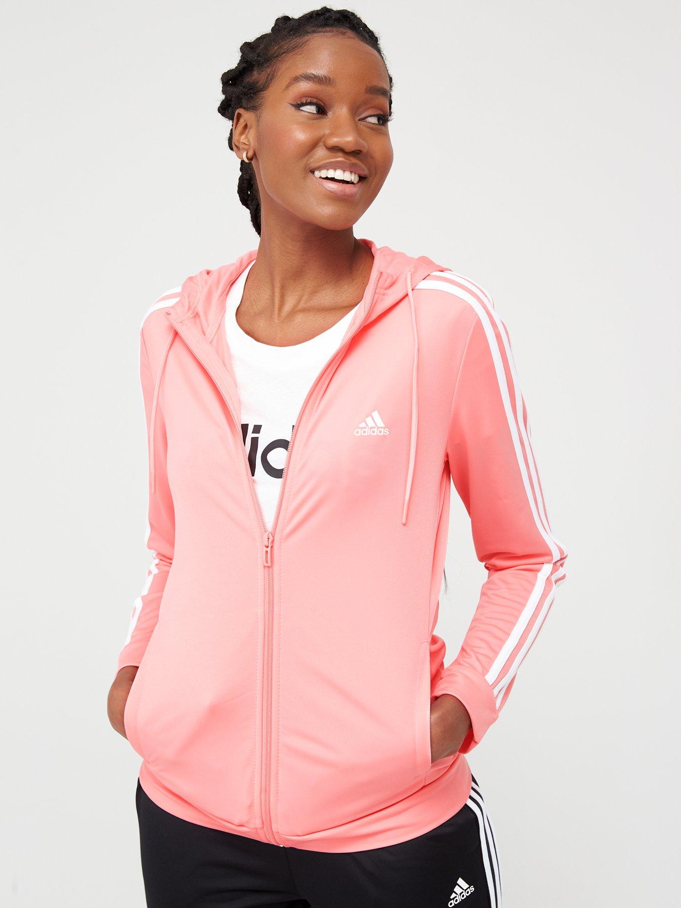 pink and black adidas tracksuit