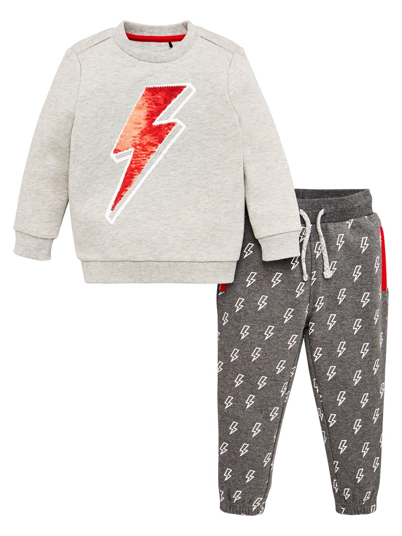 V By Very Boys 2 Piece Sequin Lightening Bolt Sweat And Joggers Set review