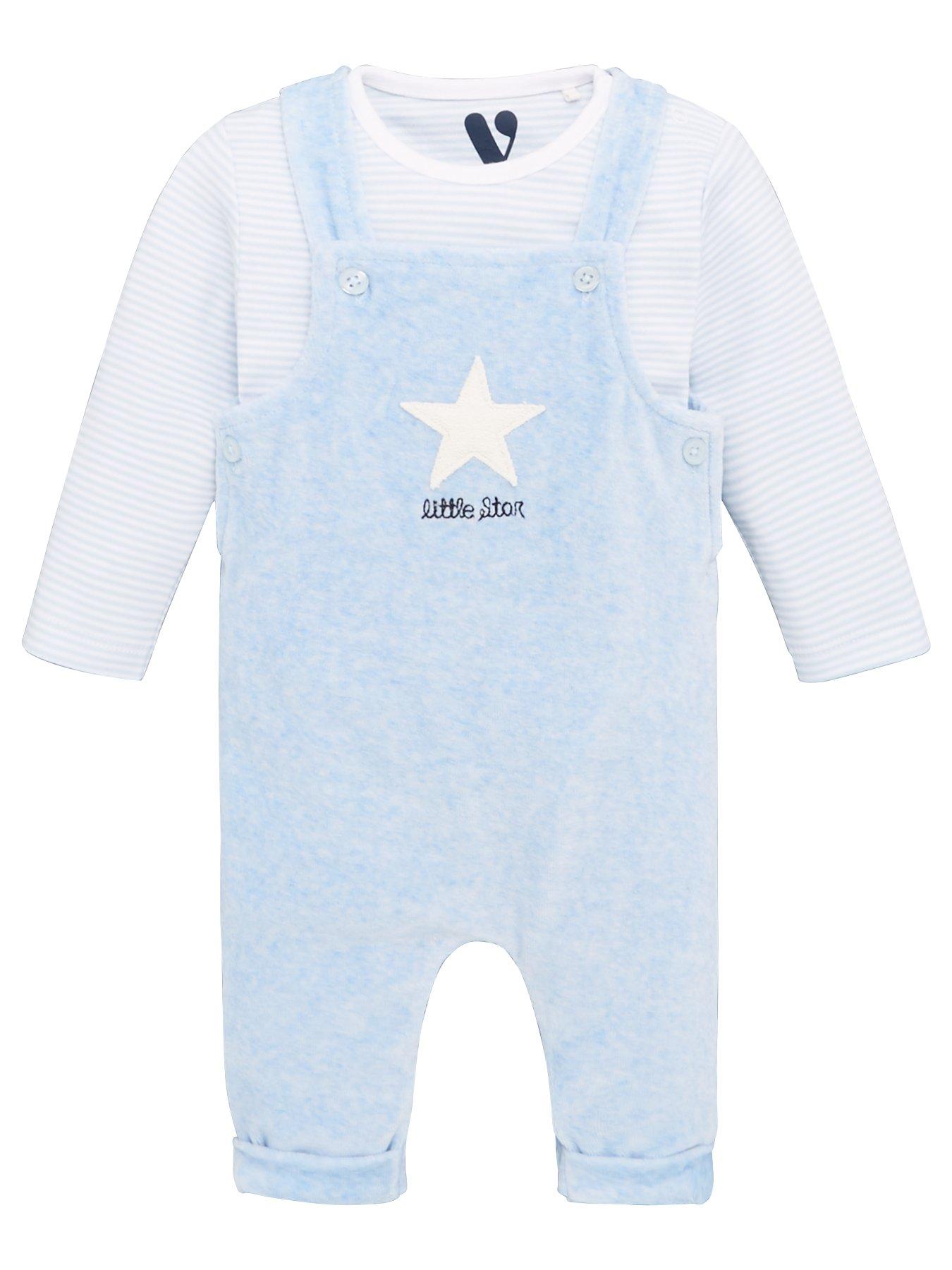 V By Very Baby Boys 2 Piece Super Soft Dungaree Outfit review