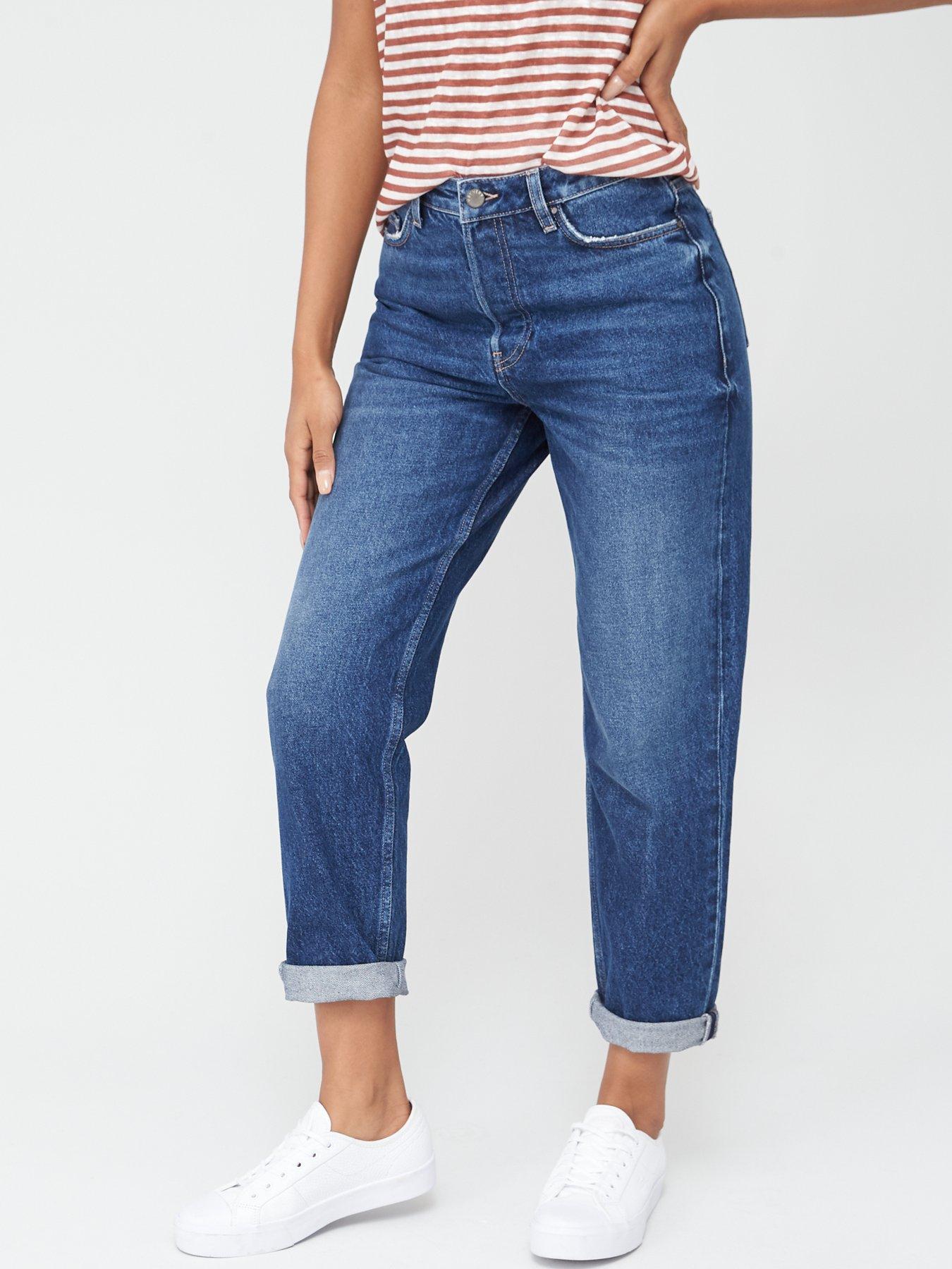 dark wash mom jean