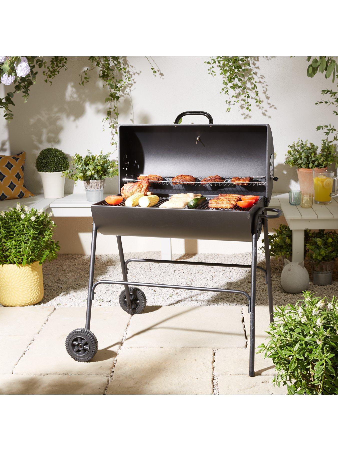 Oil Drum Barbecue BBQ with Cover very.co.uk