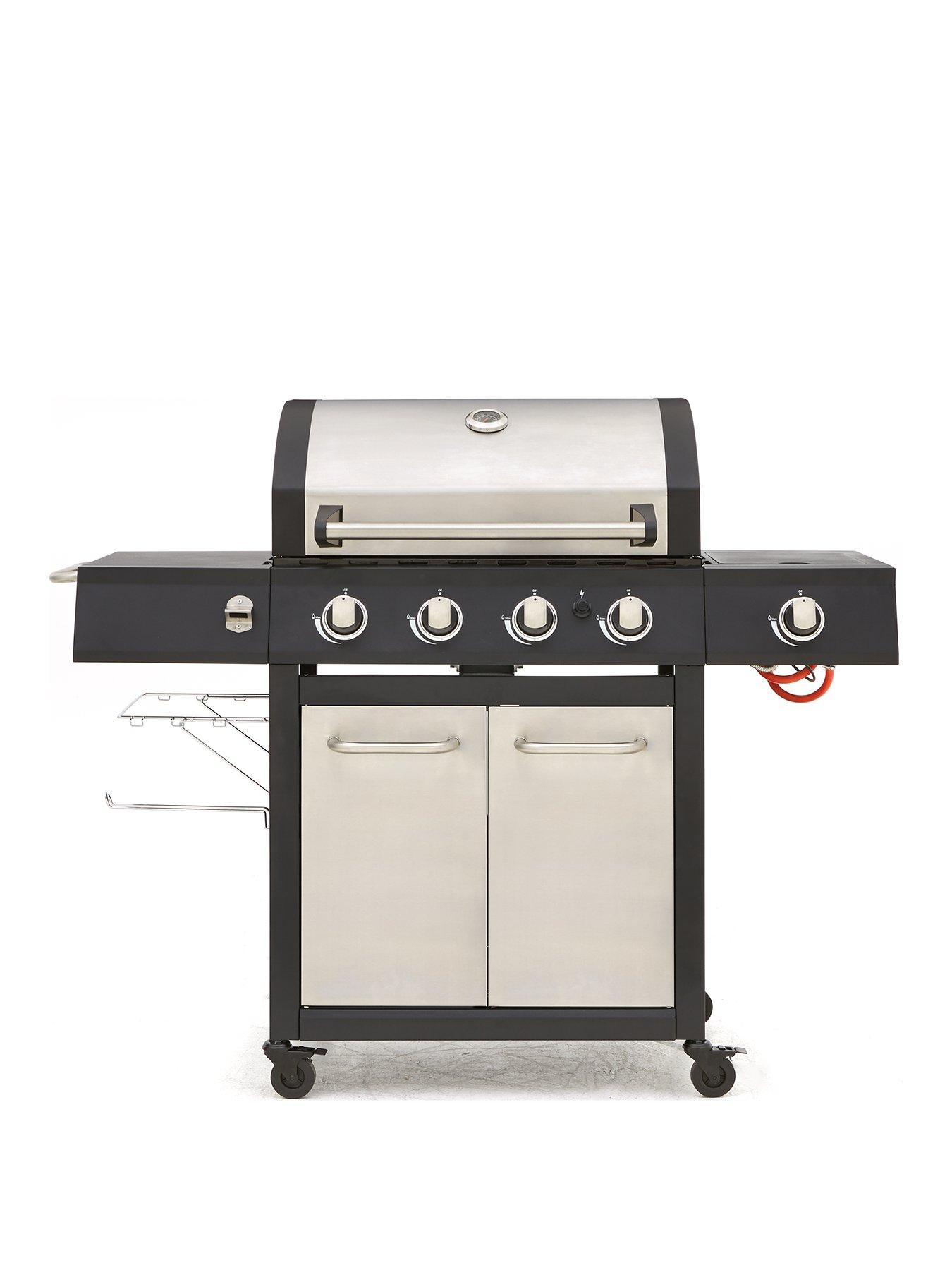 premium 4 burner gas bbq with side burner