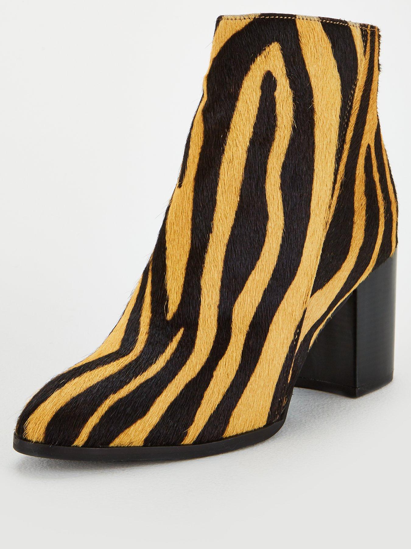 zebra print ankle boots uk