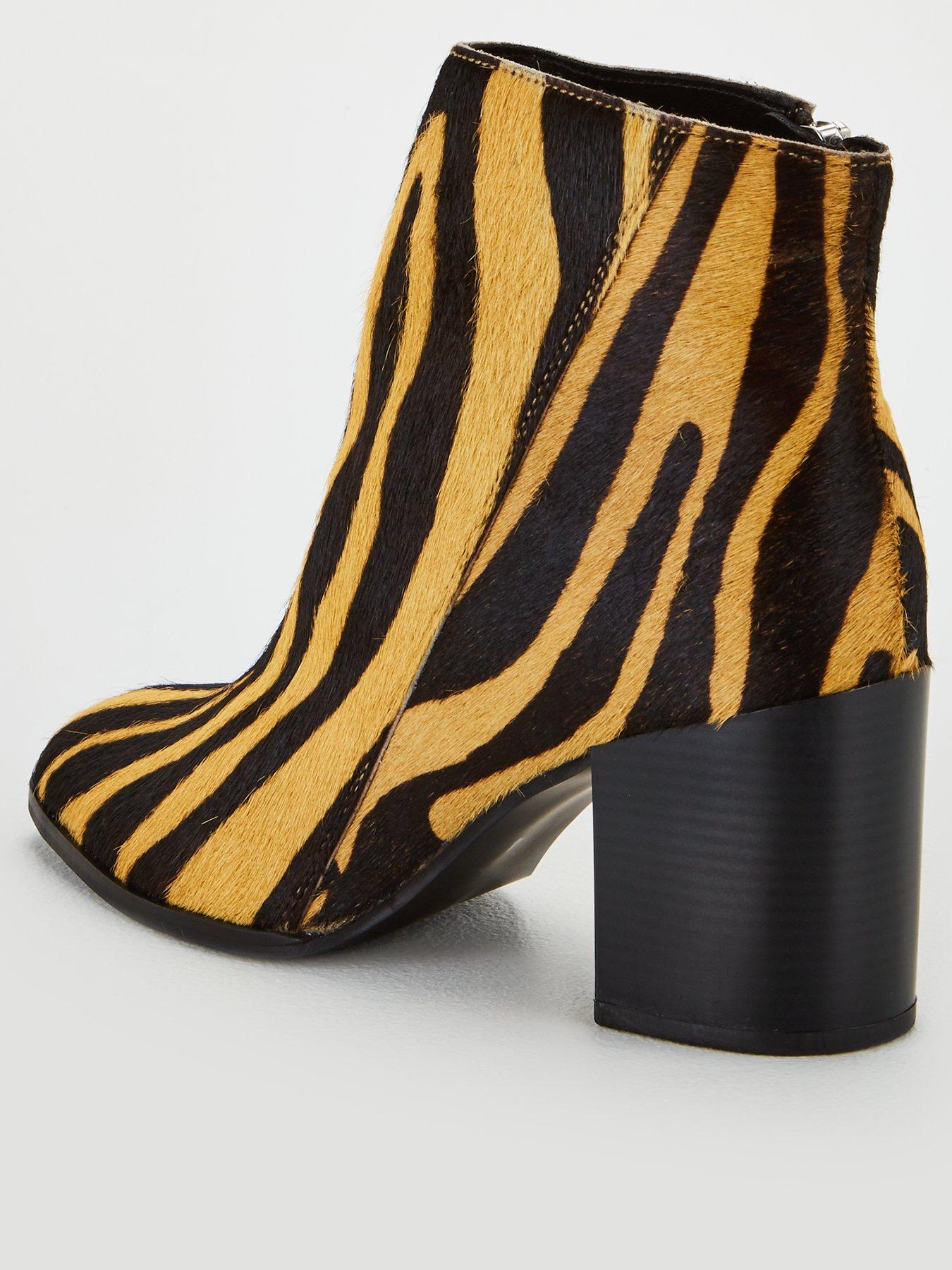 zebra print ankle boots uk