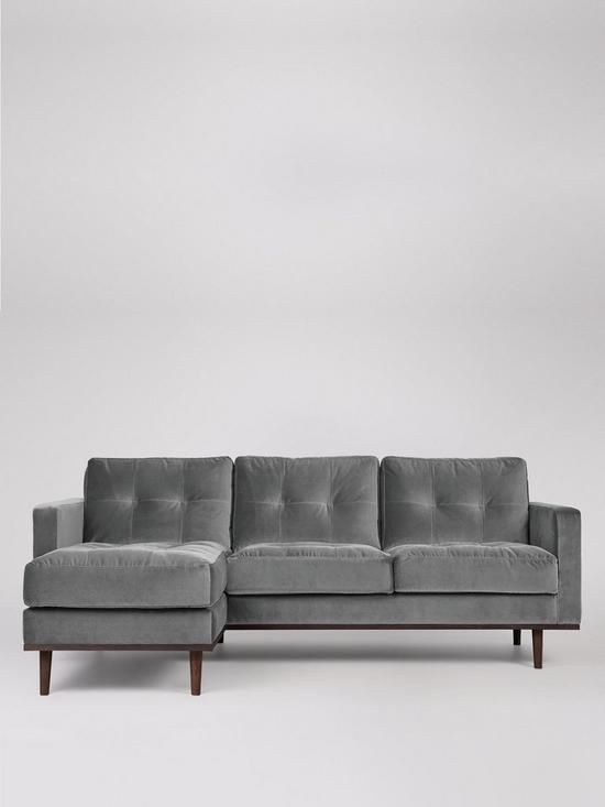 front image of swoon-berlin-fabric-left-hand-corner-sofa