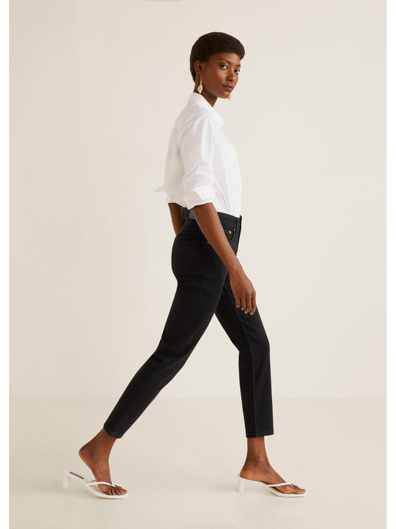 mango black mom jeans