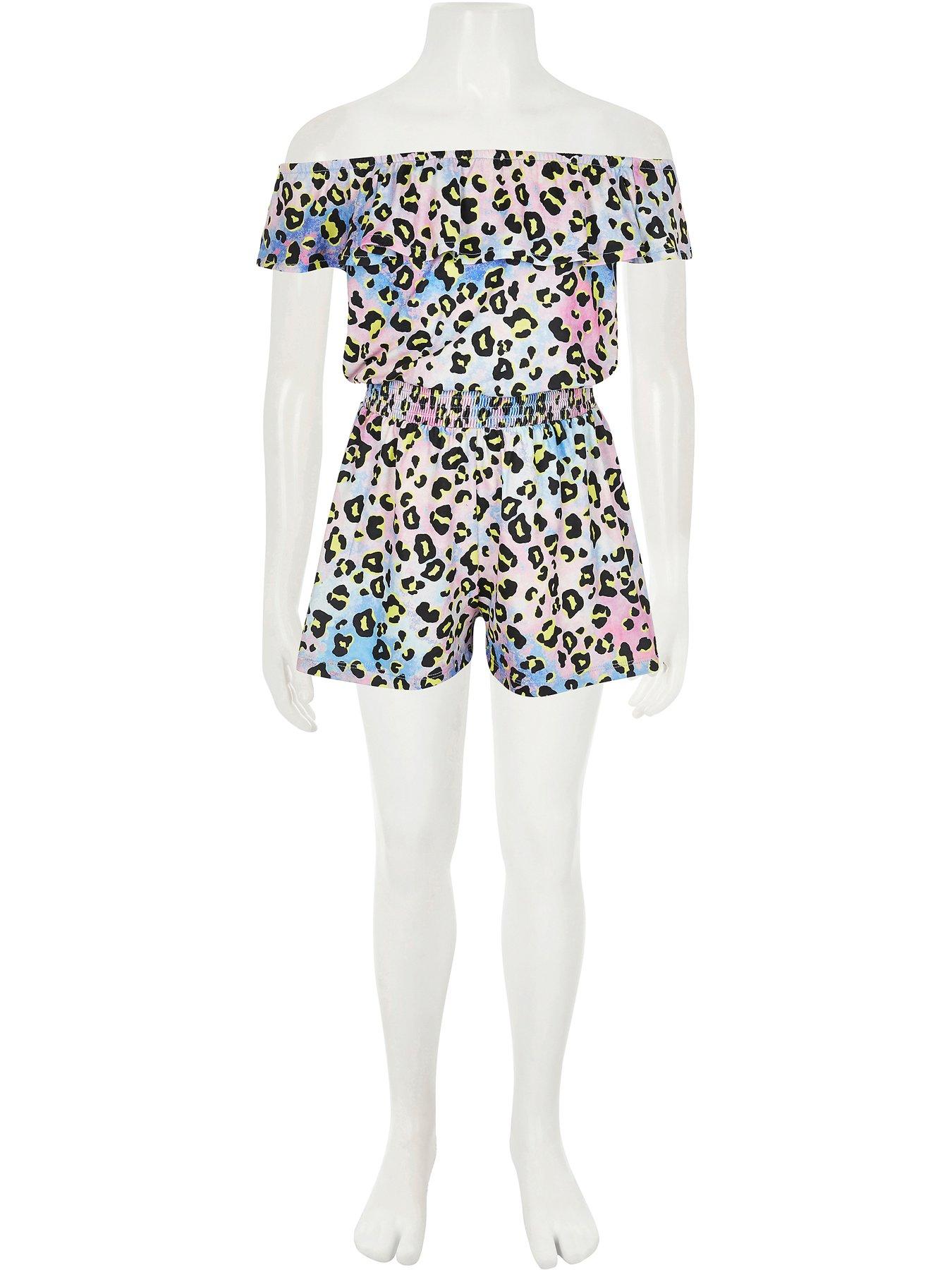 leopard print bardot playsuit