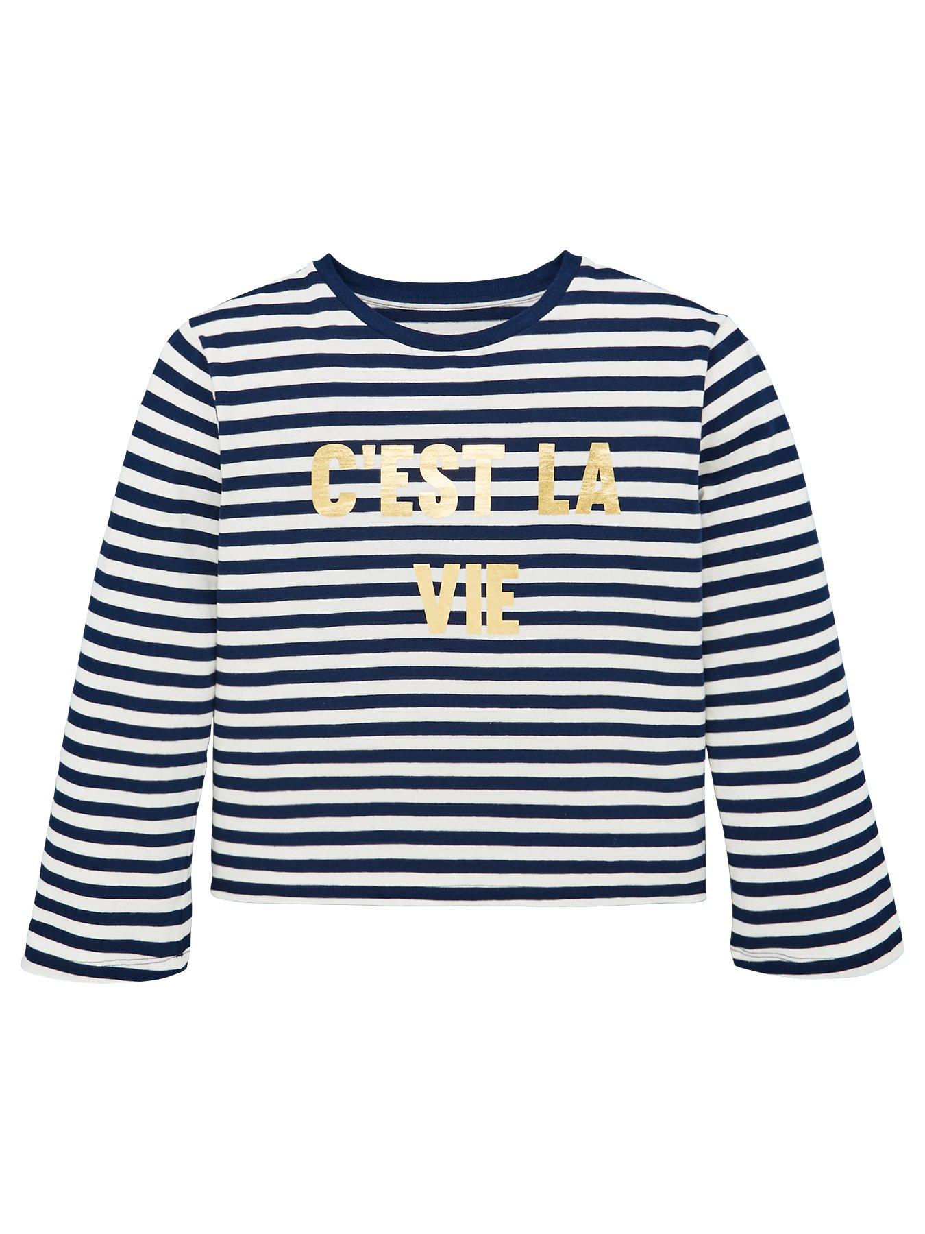 V By Very Girls Stripe 'C'Est La Vie' T-Shirt review