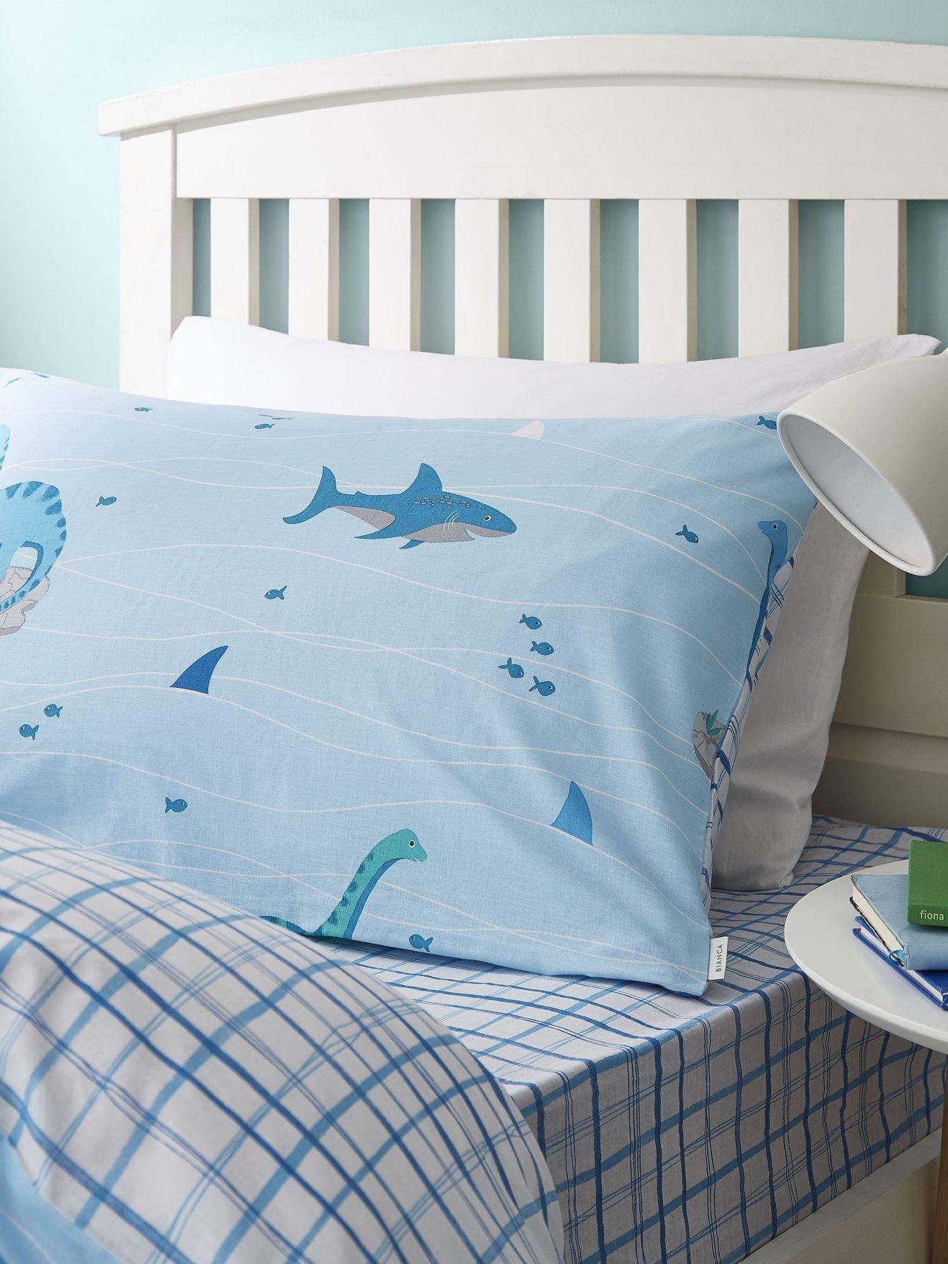 Bianca Cottonsoft Bianca Shark And Dinosaur Check Single Fitted Sheet review