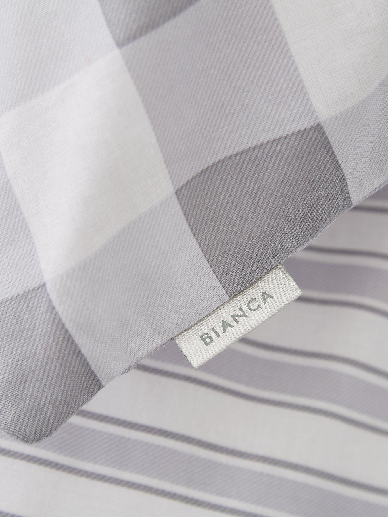 Bianca Fine Linens Grey Stripe 100% Cotton Fitted Sheet