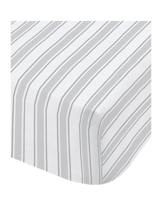 stillFront image of bianca-fine-linens-bianca-grey-stripe-fitted-sheet