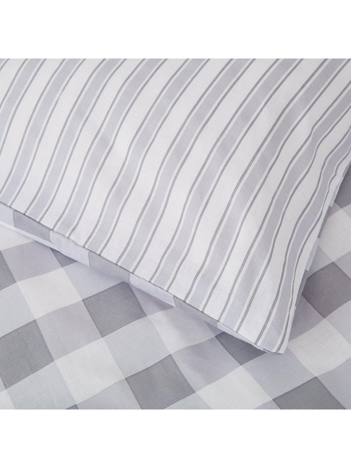 Image 5 of 6 of Bianca Fine Linens Grey Stripe 100% Cotton Duvet Set