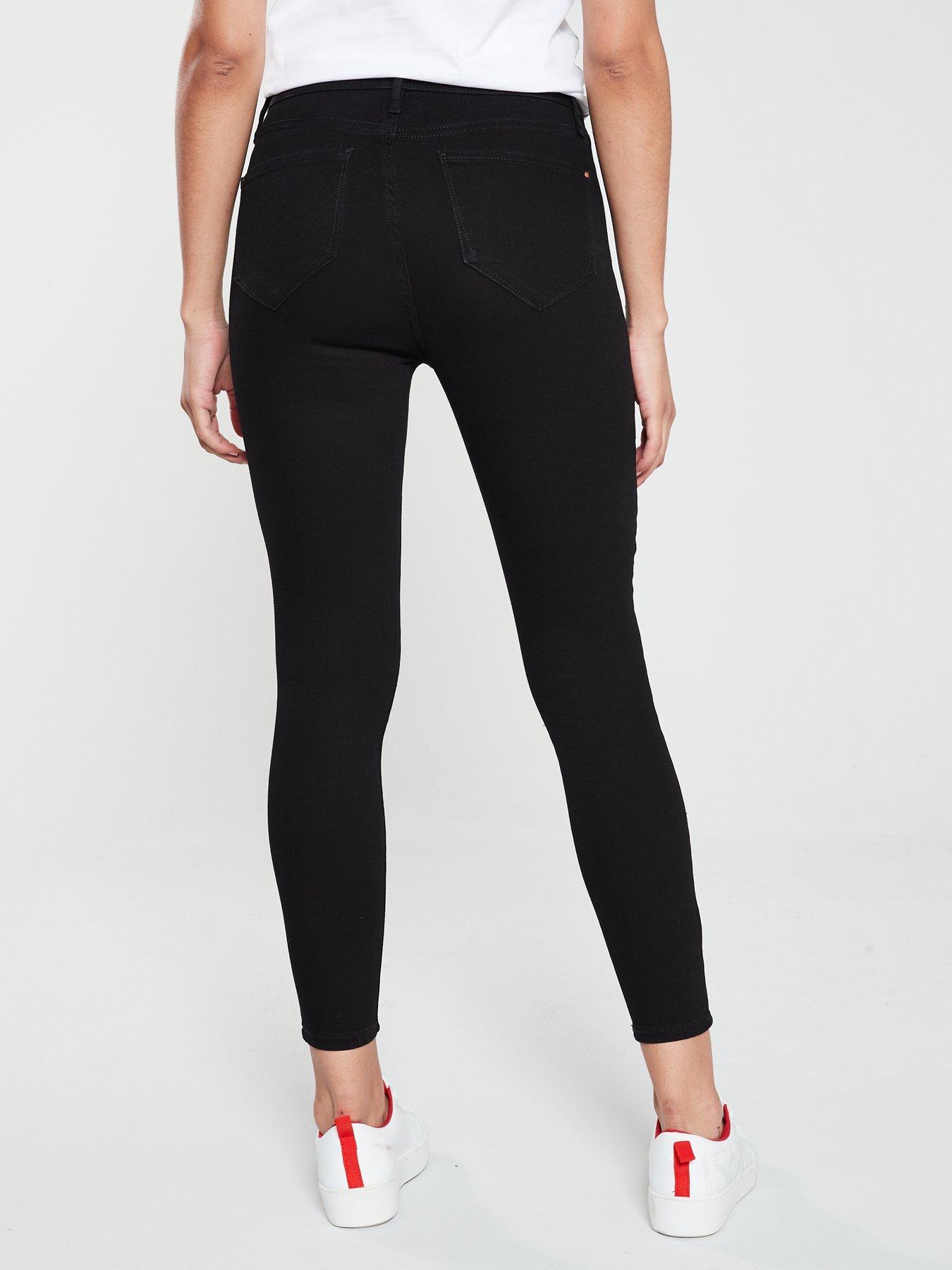 Mid-Rise Wow Super-Skinny Black Jeggings For Women, 50% OFF