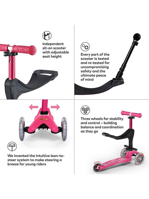 Image 4 of 4 of Micro Scooter 3-in-1 Mini Deluxe Plus - Pink