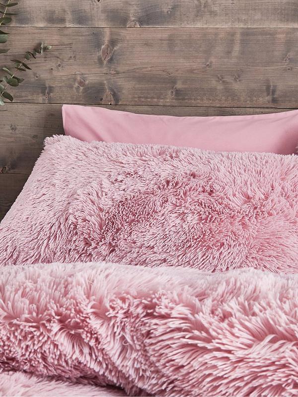 Catherine Lansfield Cuddly Faux Fur, Furry Duvet Cover Set