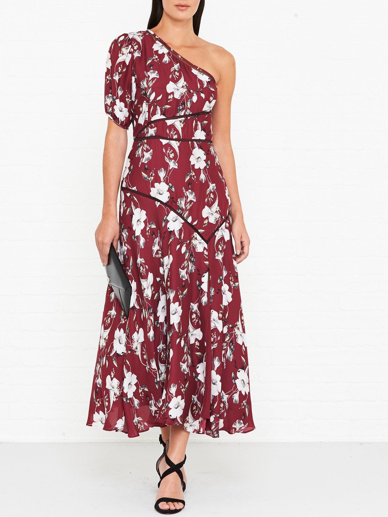 burgundy midi dress uk