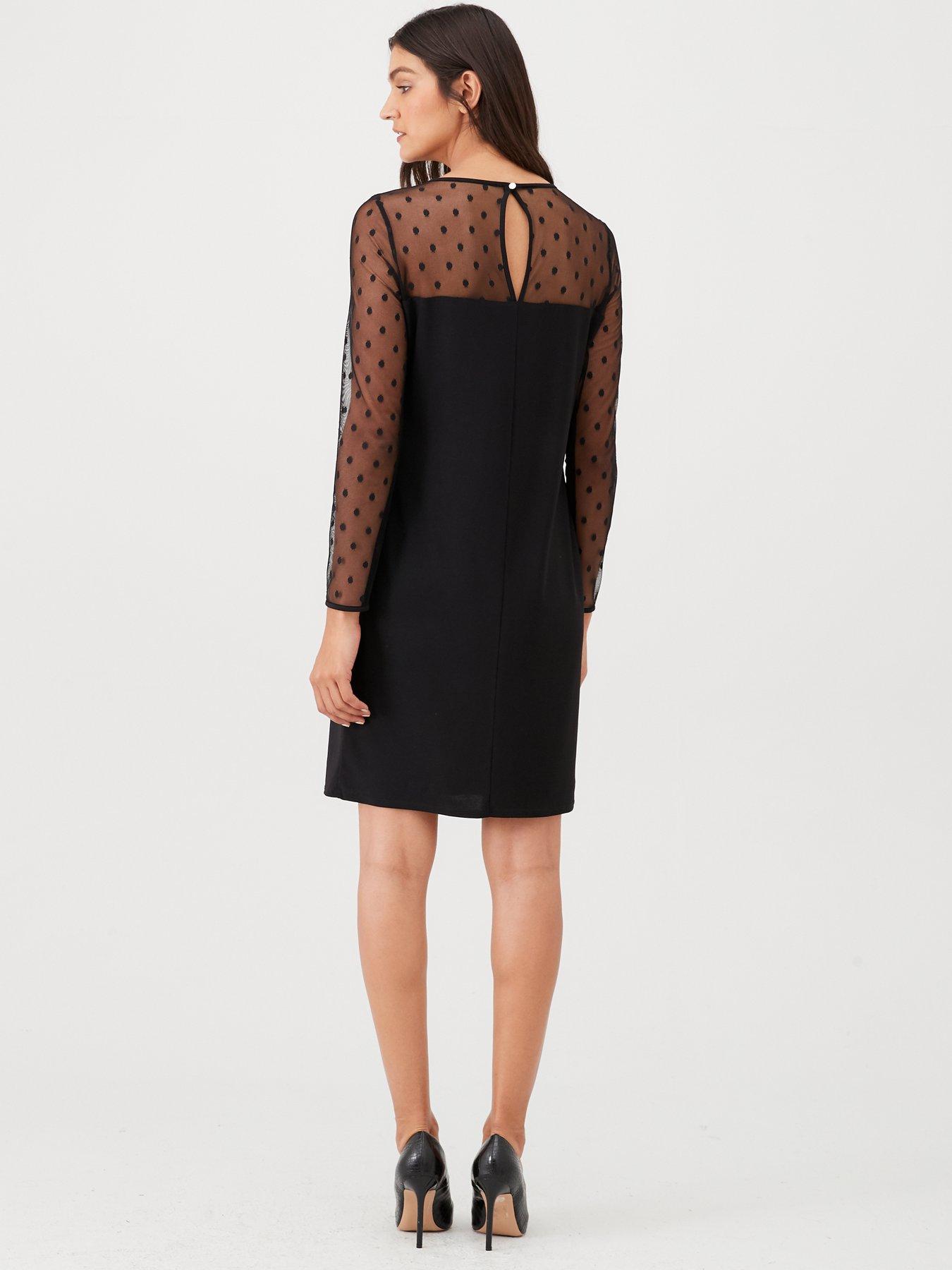 wallis black spot dress