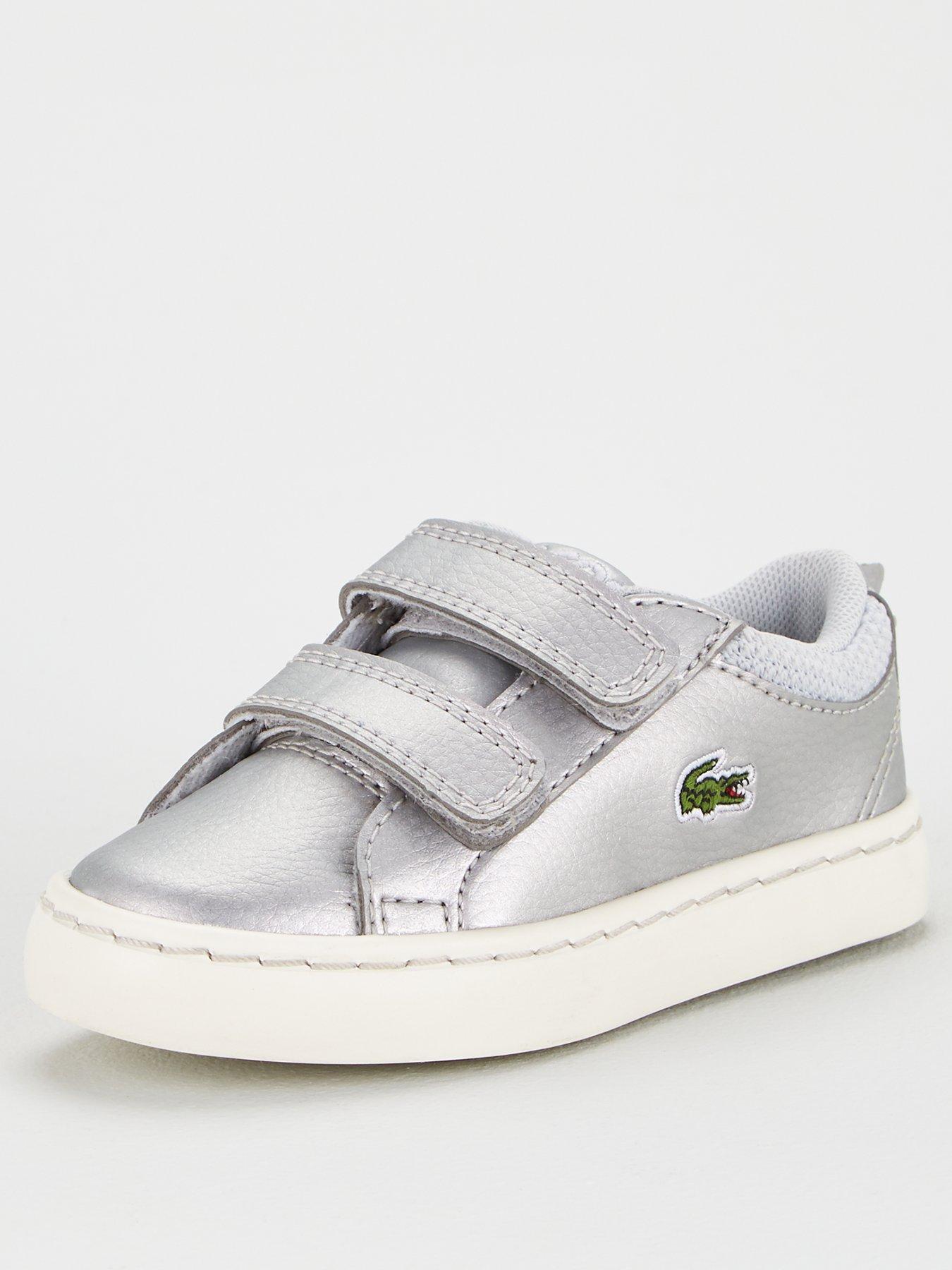 girls white lacoste trainers