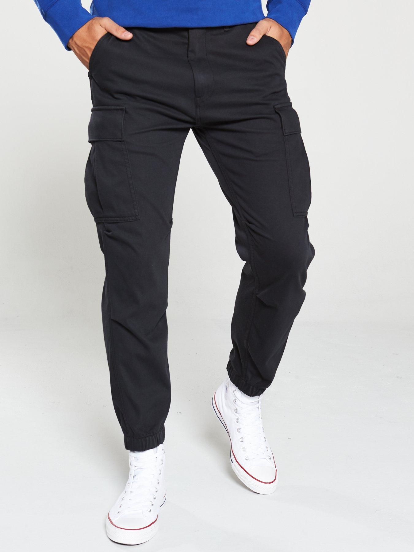 tapered cargo pants black
