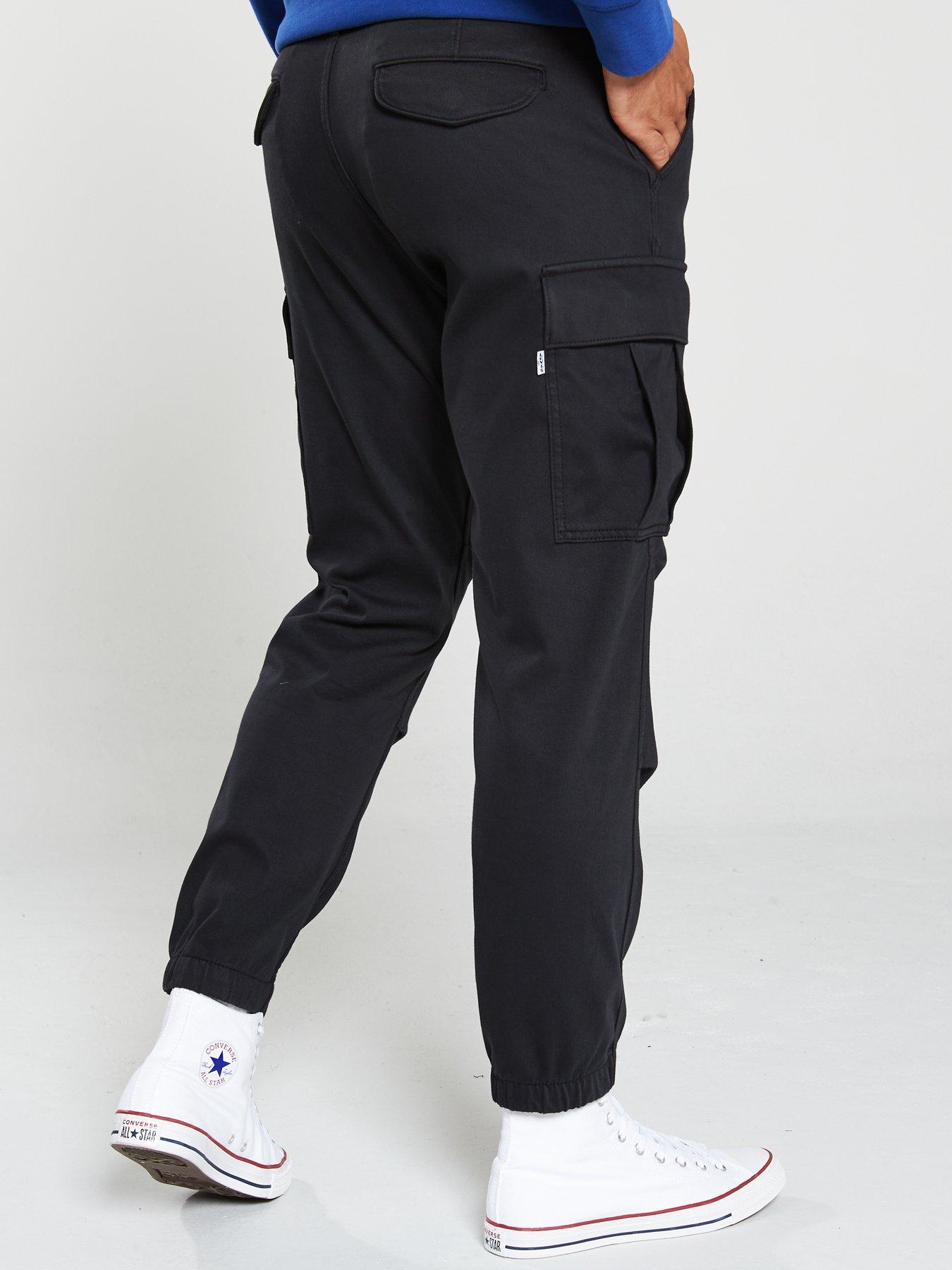 black cargo pants tapered