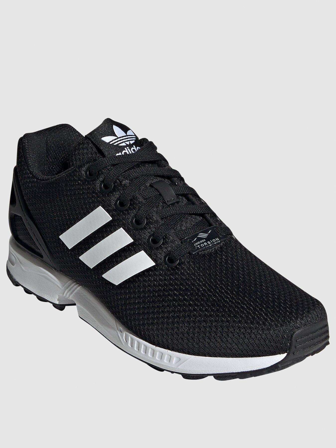 adidas Originals ZX Flux Trainers - Black/White | very.co.uk