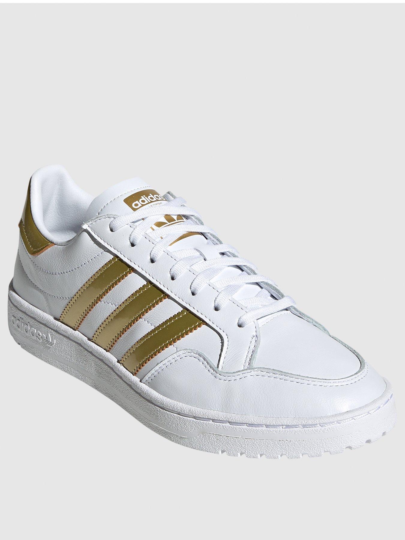 white gold adidas trainers