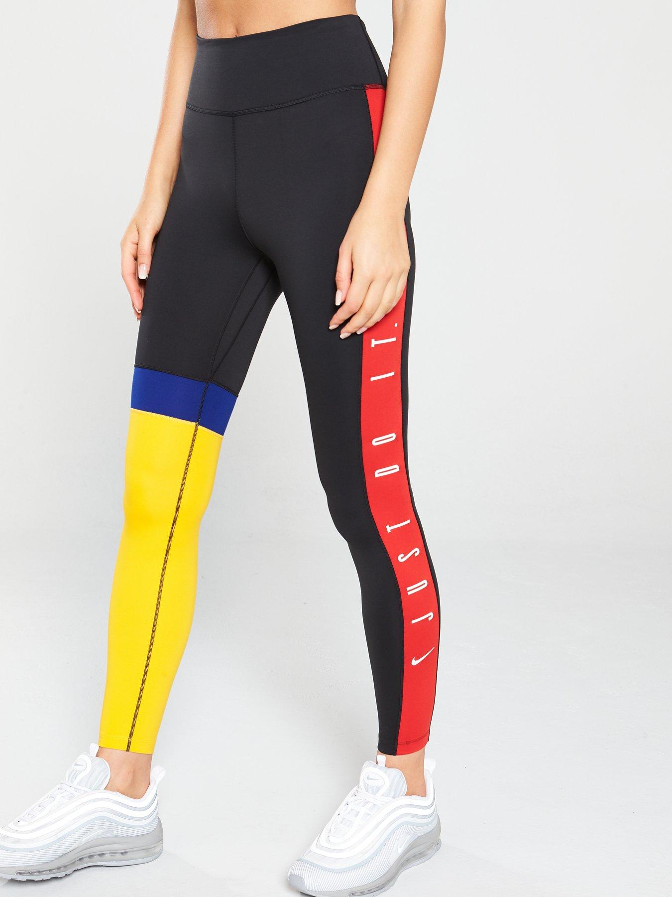 black and yellow nike leggings