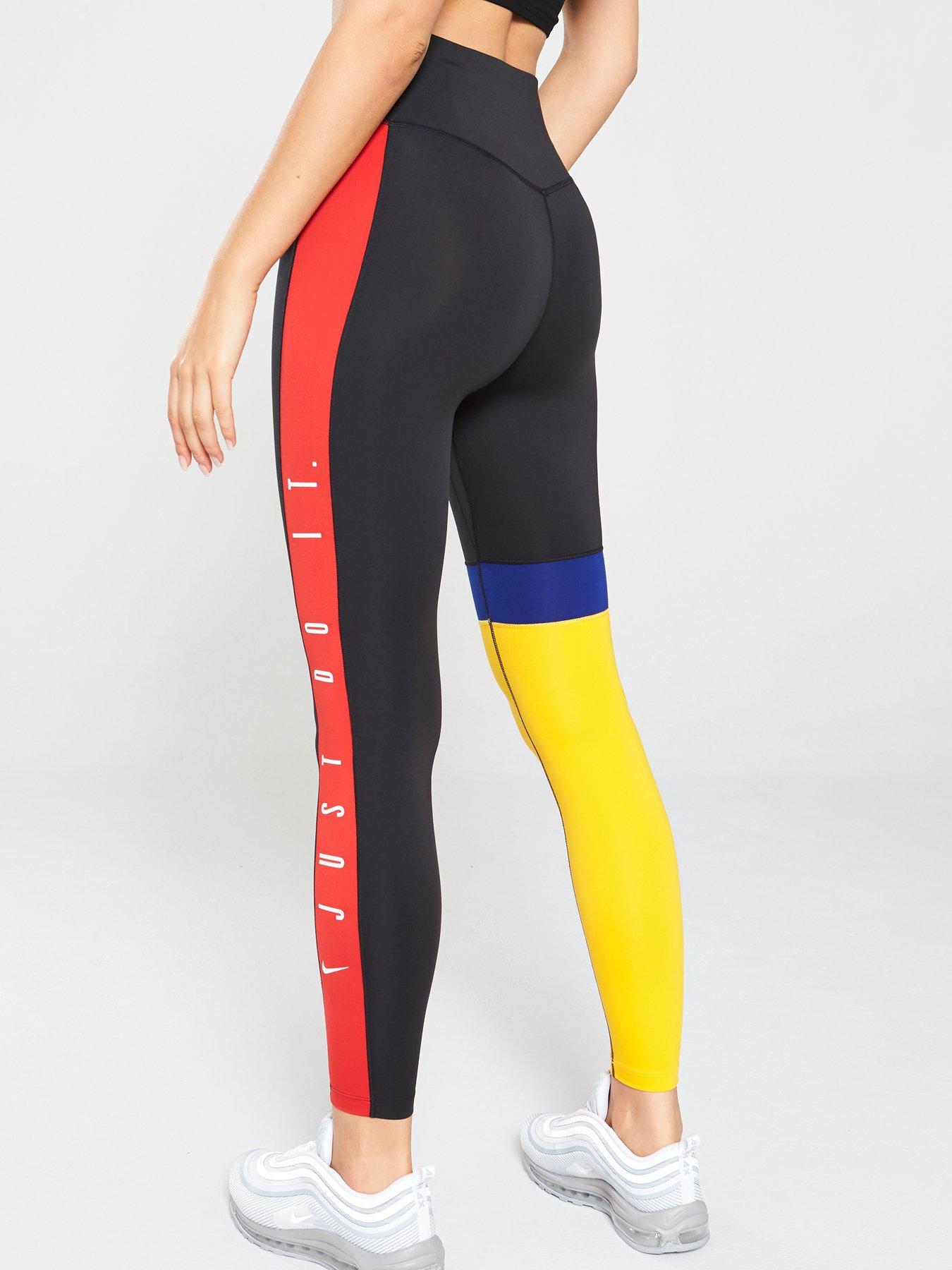 nike black and red leggings