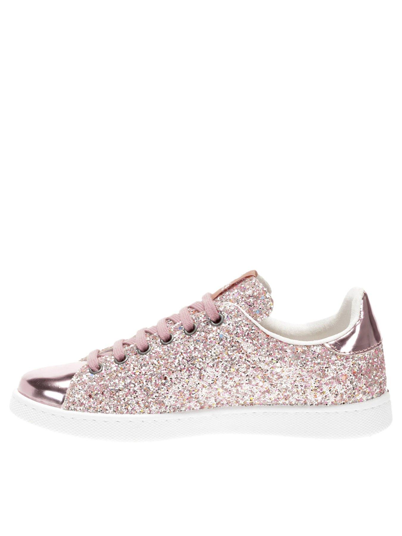 pink glitter trainers