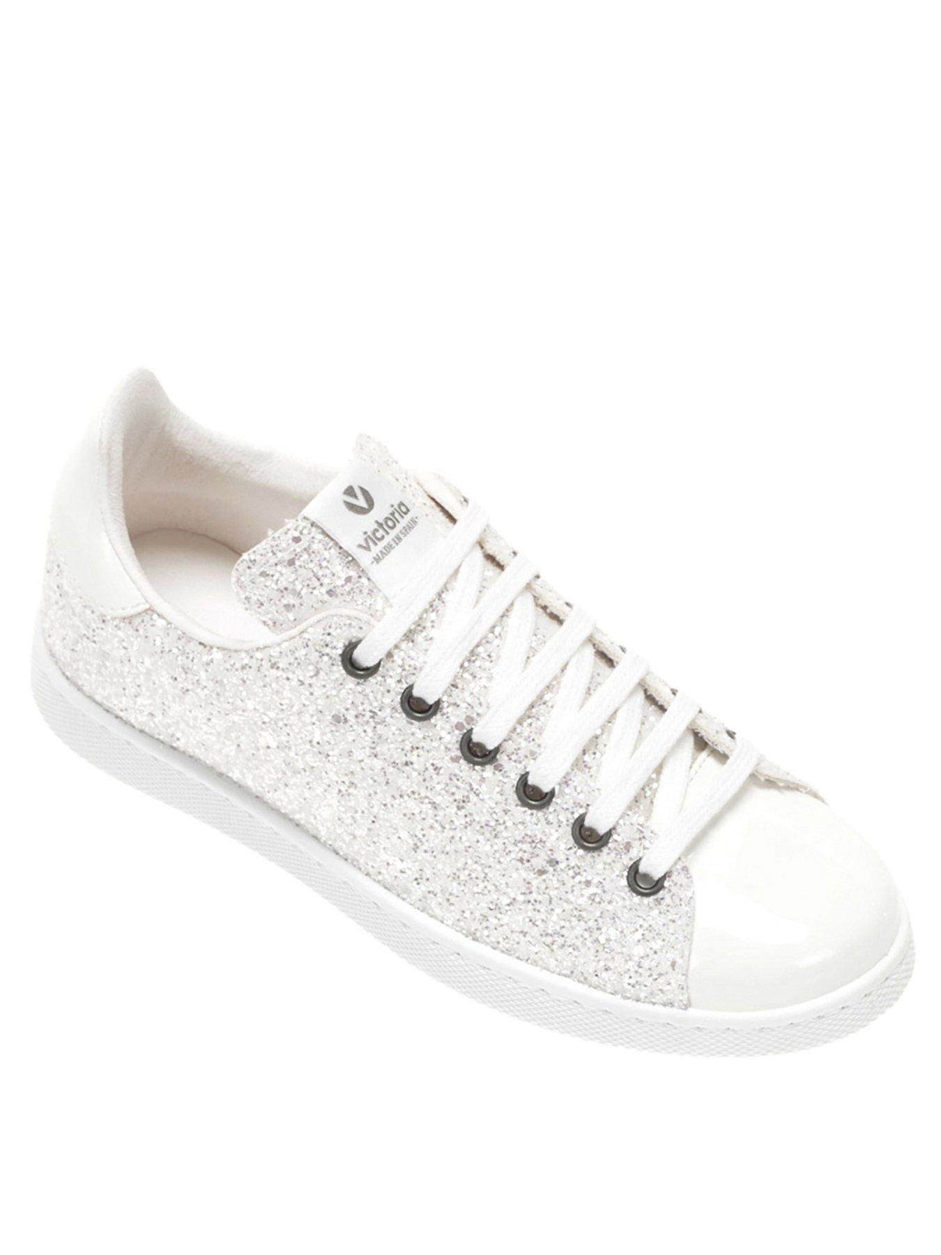 white glitter trainers