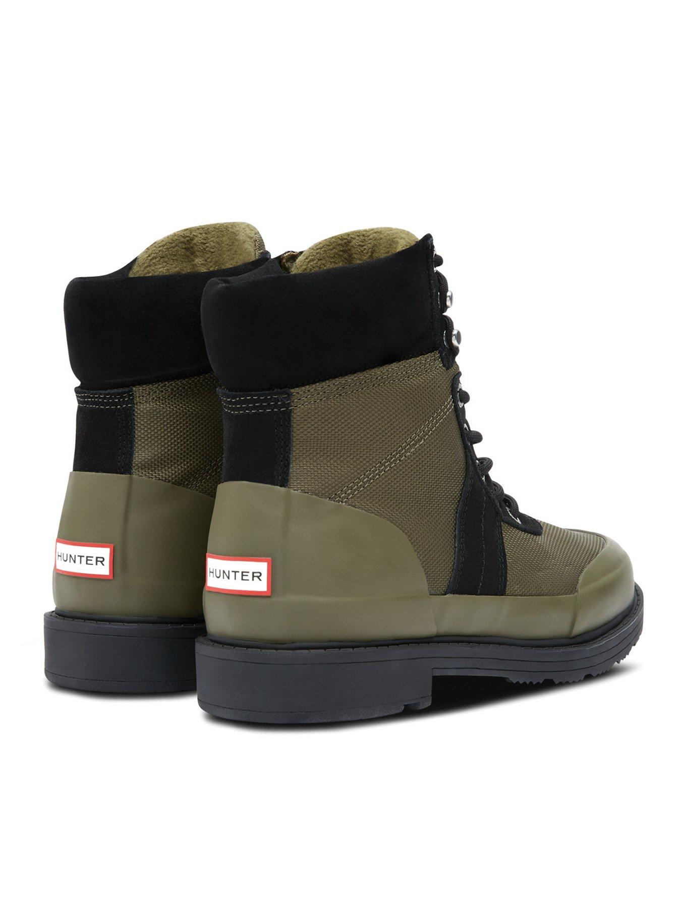 hunter insulated black leather hiker boots